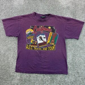 Vintage American Eagle Shirt Mens XL Purple California Skiing American Traveling